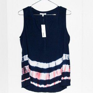 NWT Tie Dye Sonoma Sleeveless Blouse Navy & Pink